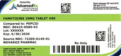 Famotidine 20mg #90 (Famotidine 20mg Tablet 80425 0589 03)